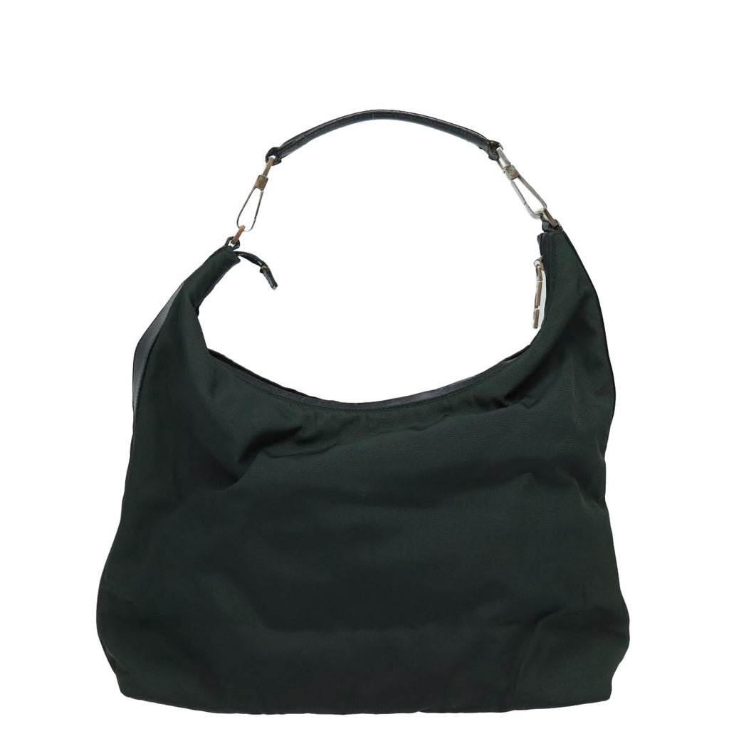 GUCCI Shoulder Bag Nylon Khaki Silver 001 1955 bs16720