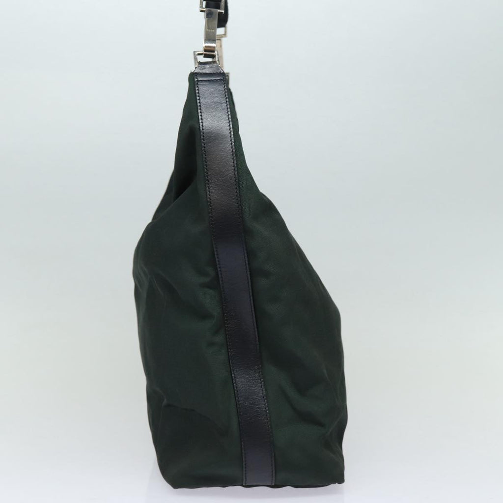 GUCCI Shoulder Bag Nylon Khaki Silver 001 1955 bs16720