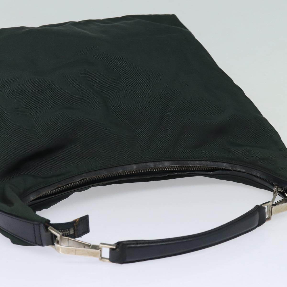 GUCCI Shoulder Bag Nylon Khaki Silver 001 1955 bs16720