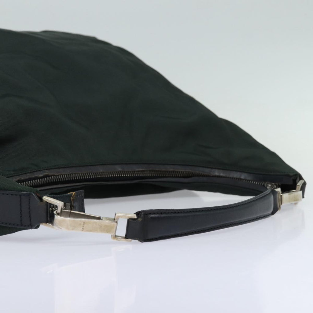 GUCCI Shoulder Bag Nylon Khaki Silver 001 1955 bs16720
