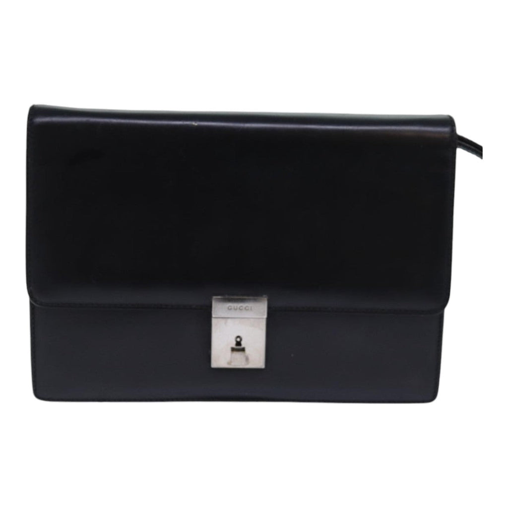 GUCCI Clutch Bag Leather Black bs16721