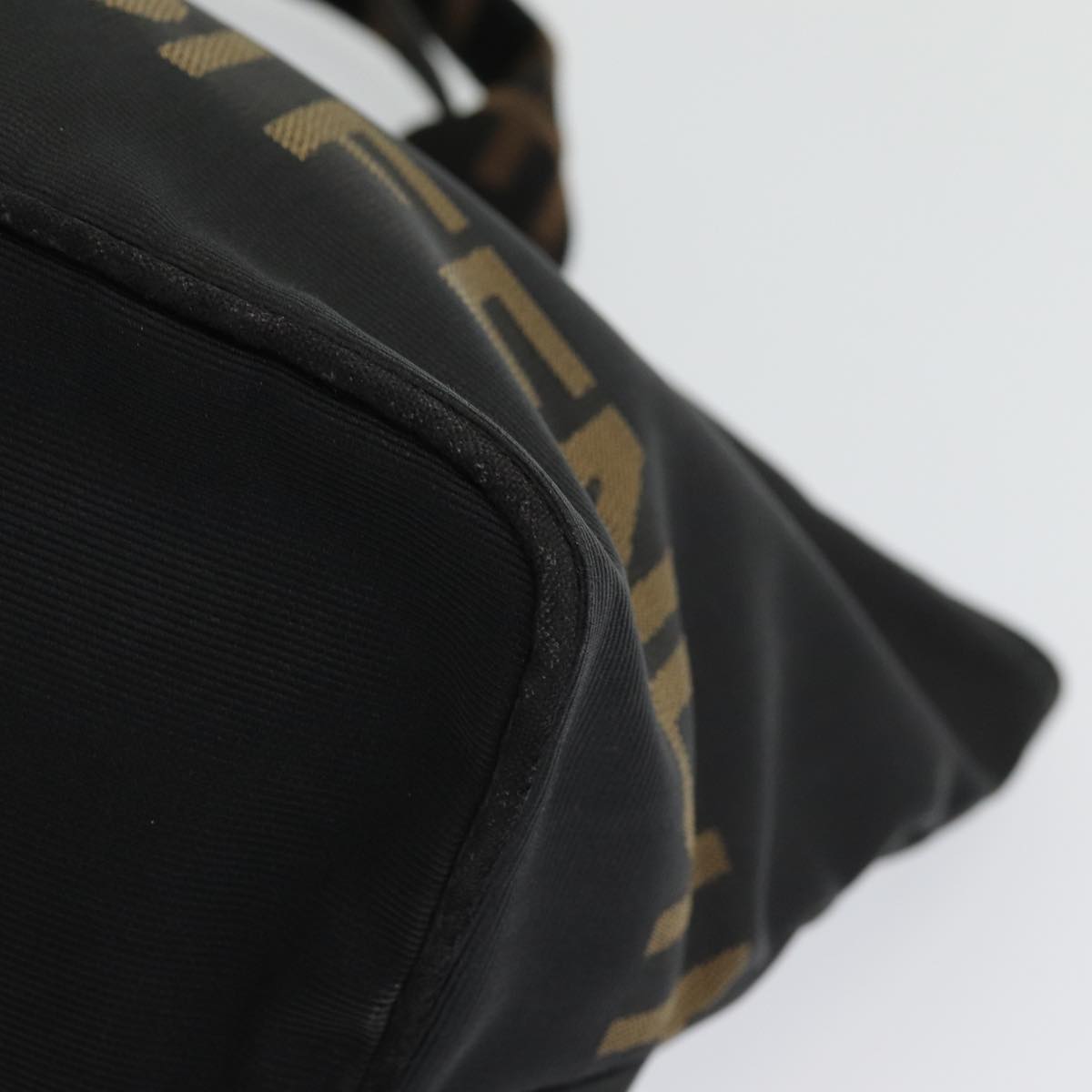 FENDI Hand Bag Nylon Black Silver bs16735