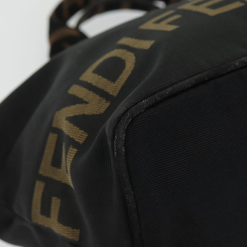 FENDI Hand Bag Nylon Black Silver bs16735