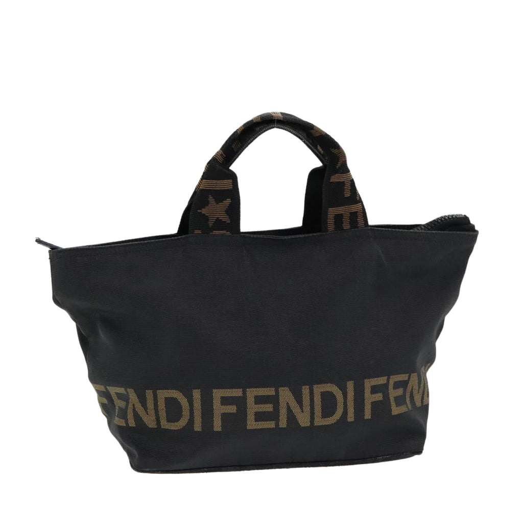 FENDI Hand Bag Nylon Black Silver bs16735