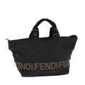 FENDI Hand Bag Nylon Black Silver bs16735