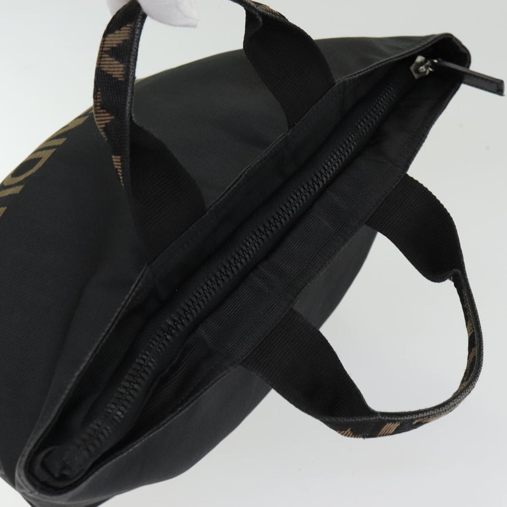 FENDI Hand Bag Nylon Black Silver bs16735