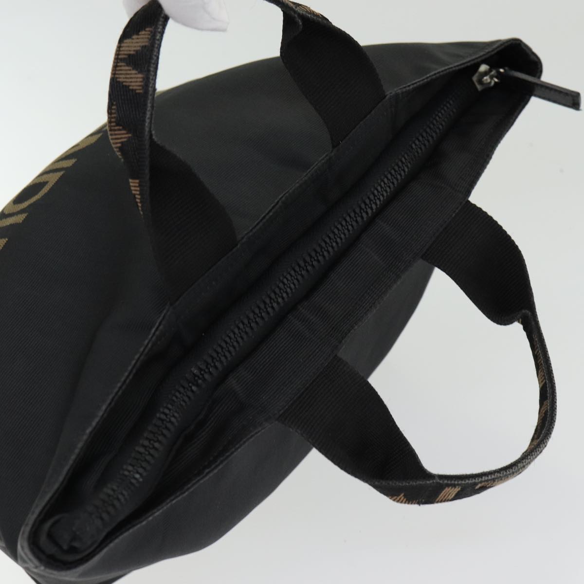 FENDI Hand Bag Nylon Black Silver bs16735