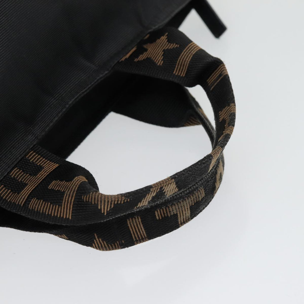 FENDI Hand Bag Nylon Black Silver bs16735