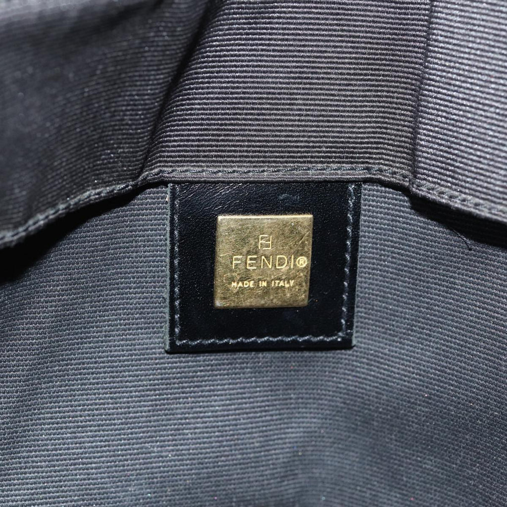 FENDI Hand Bag Nylon Black Gold bs16741