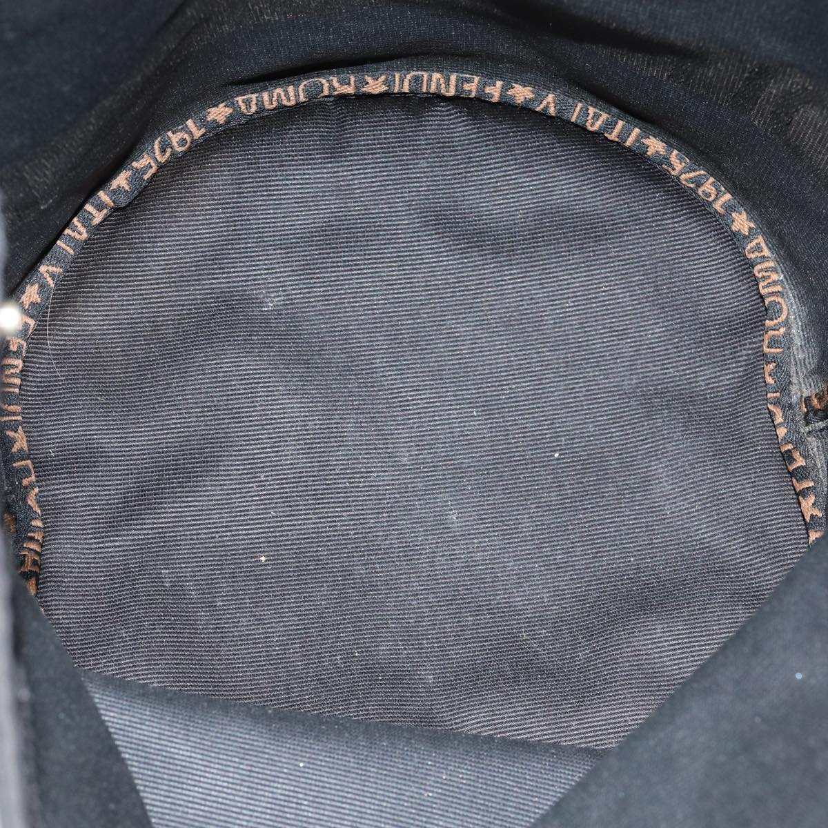 FENDI Hand Bag Nylon Black Gold bs16741