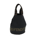 FENDI Hand Bag Nylon Black Gold bs16741