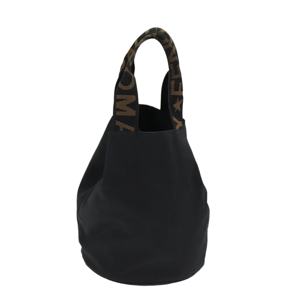 FENDI Hand Bag Nylon Black Gold bs16741