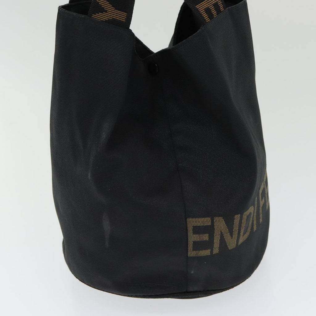 FENDI Hand Bag Nylon Black Gold bs16741