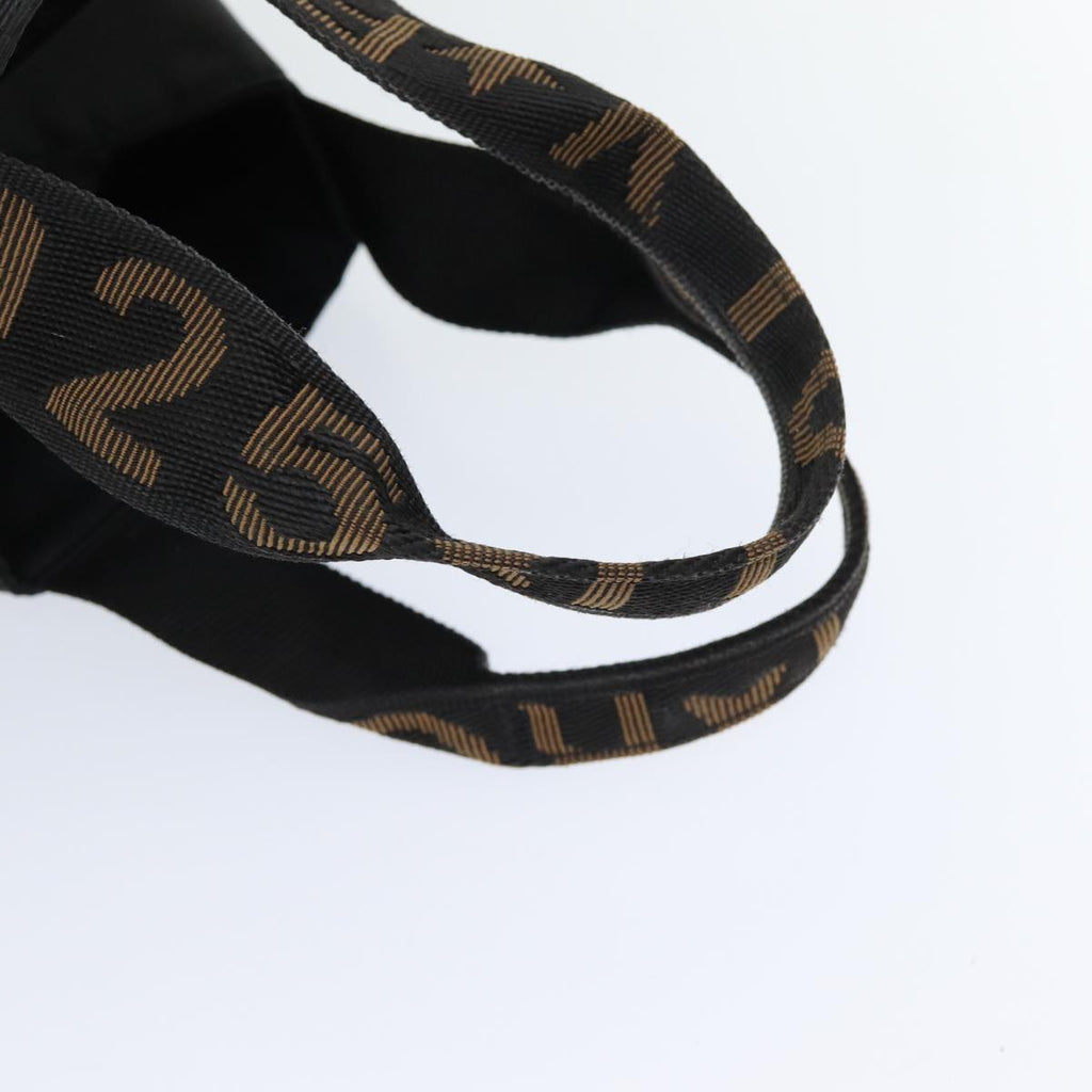 FENDI Hand Bag Nylon Black Gold bs16741
