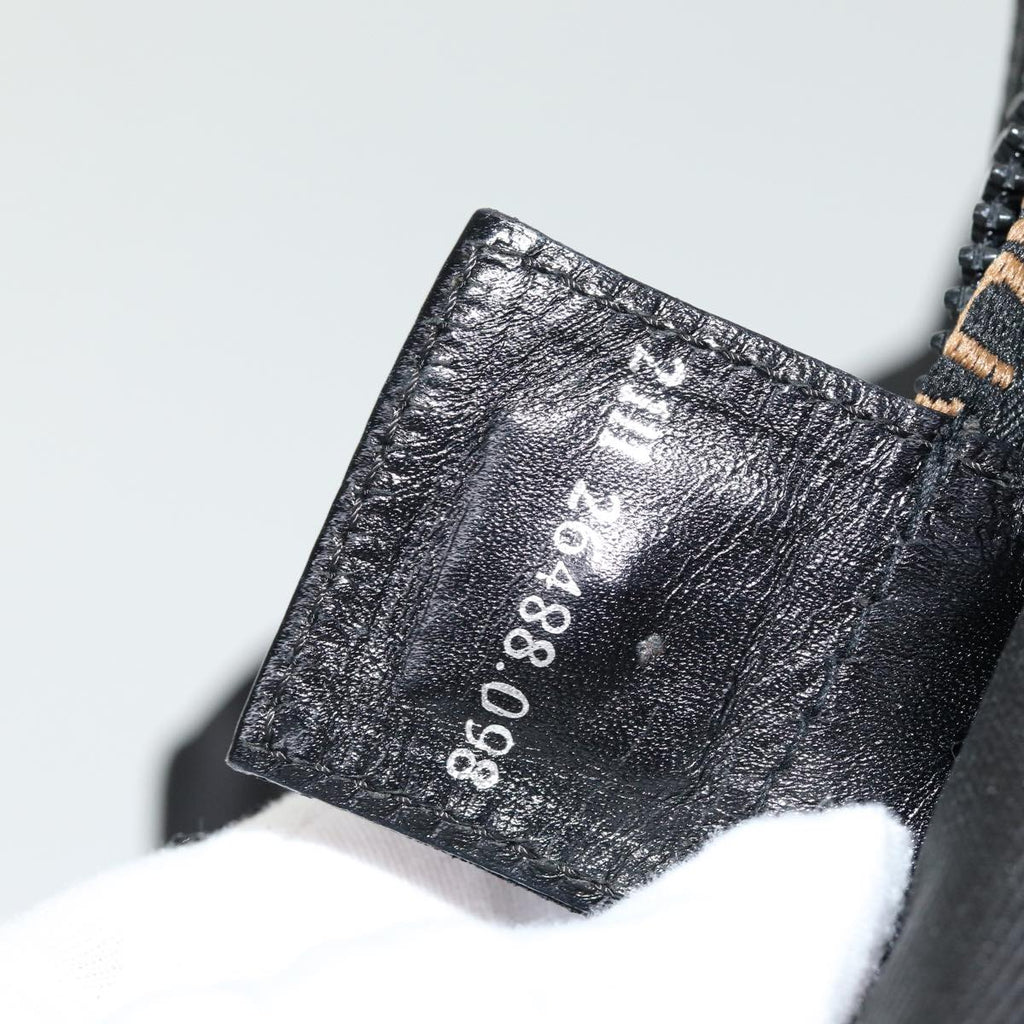 FENDI Hand Bag Nylon Black Silver bs16743