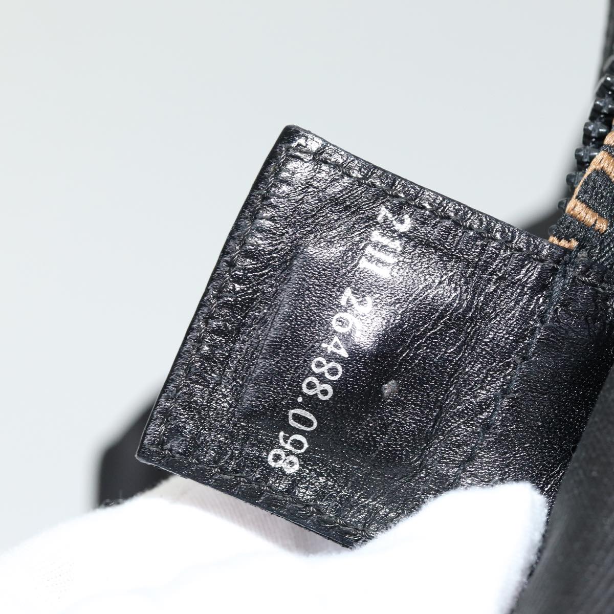 FENDI Hand Bag Nylon Black Silver bs16743