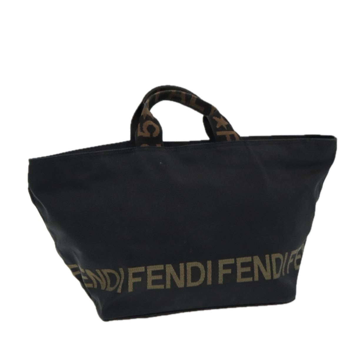 FENDI Hand Bag Nylon Black Silver bs16743