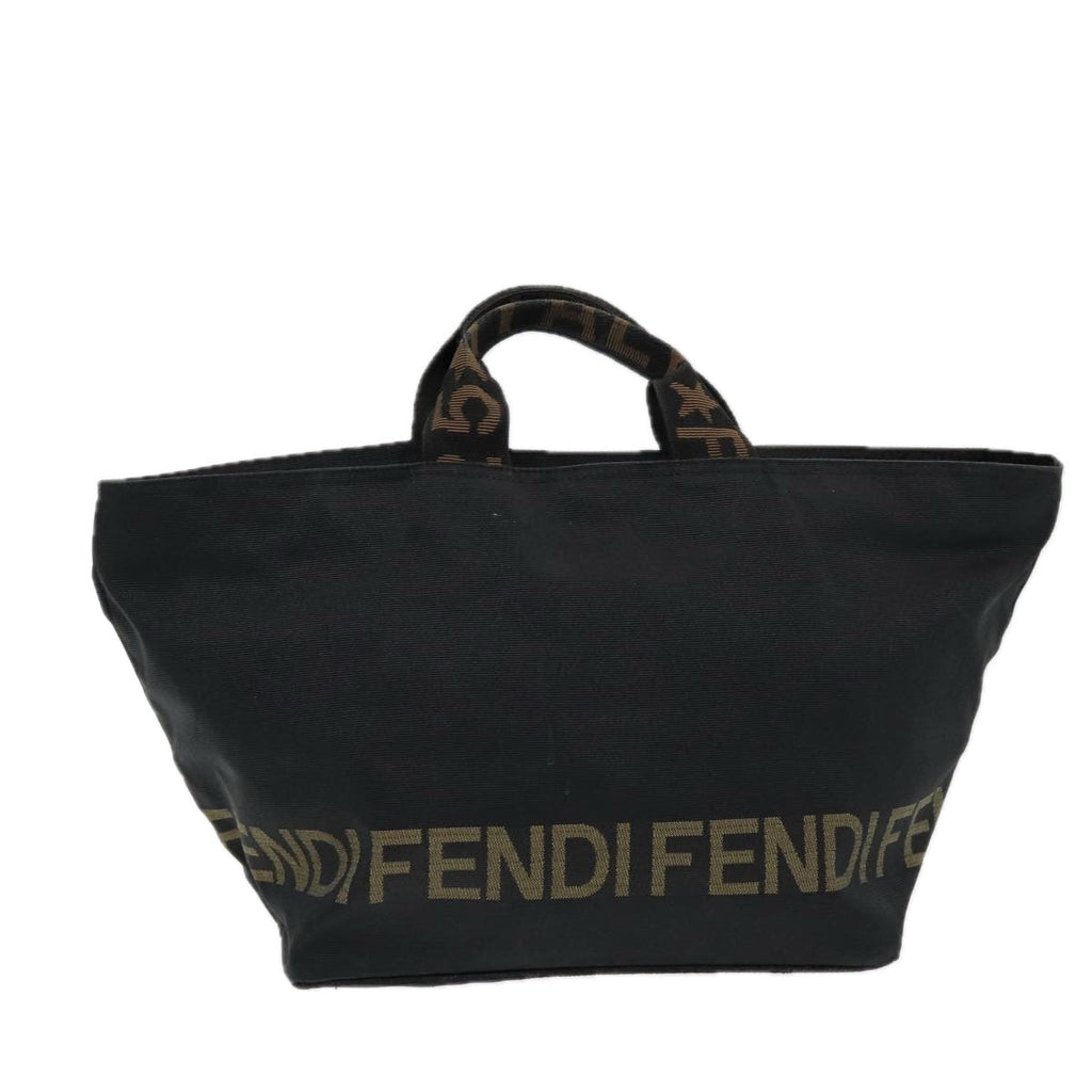 FENDI Hand Bag Nylon Black Silver bs16743