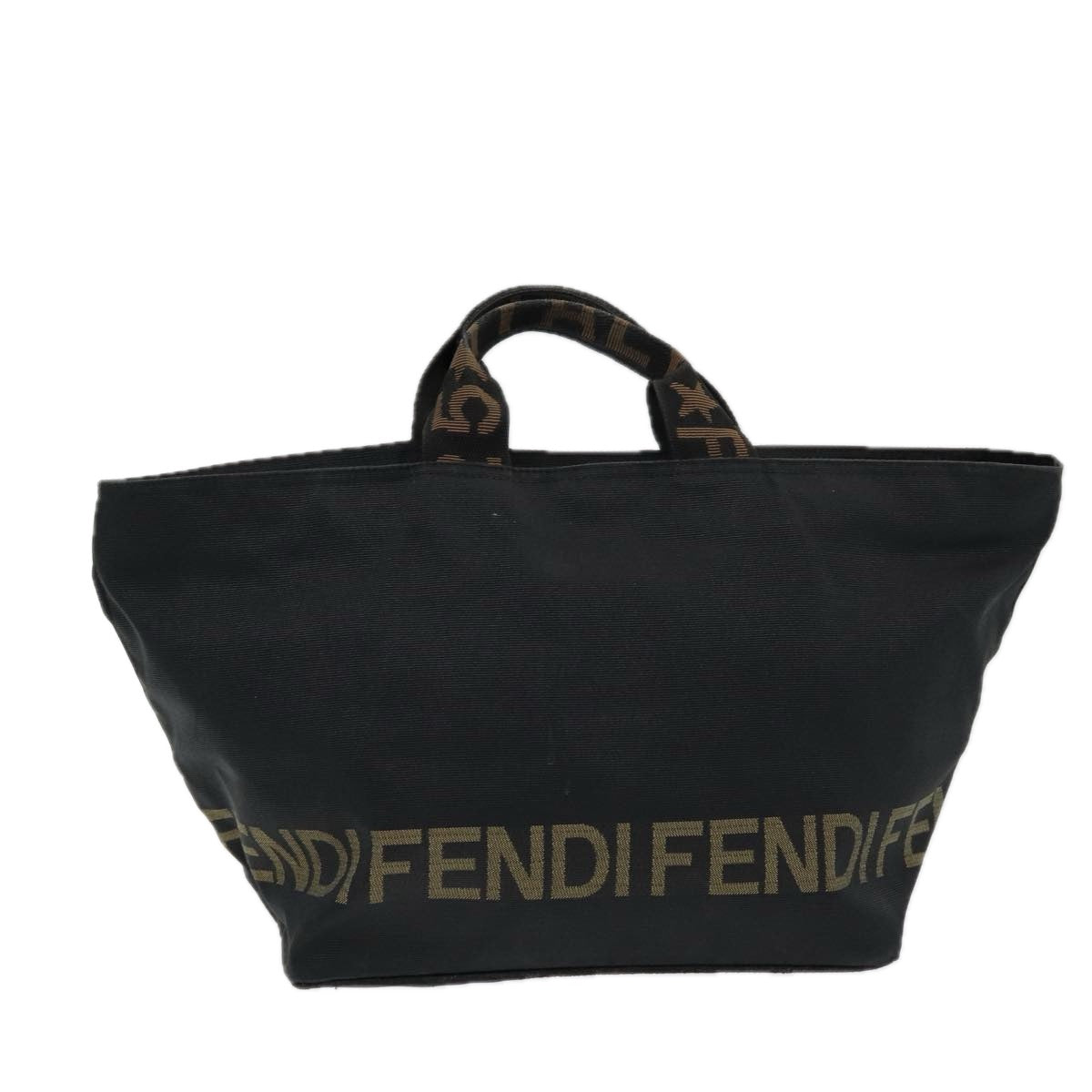 FENDI Hand Bag Nylon Black Silver bs16743