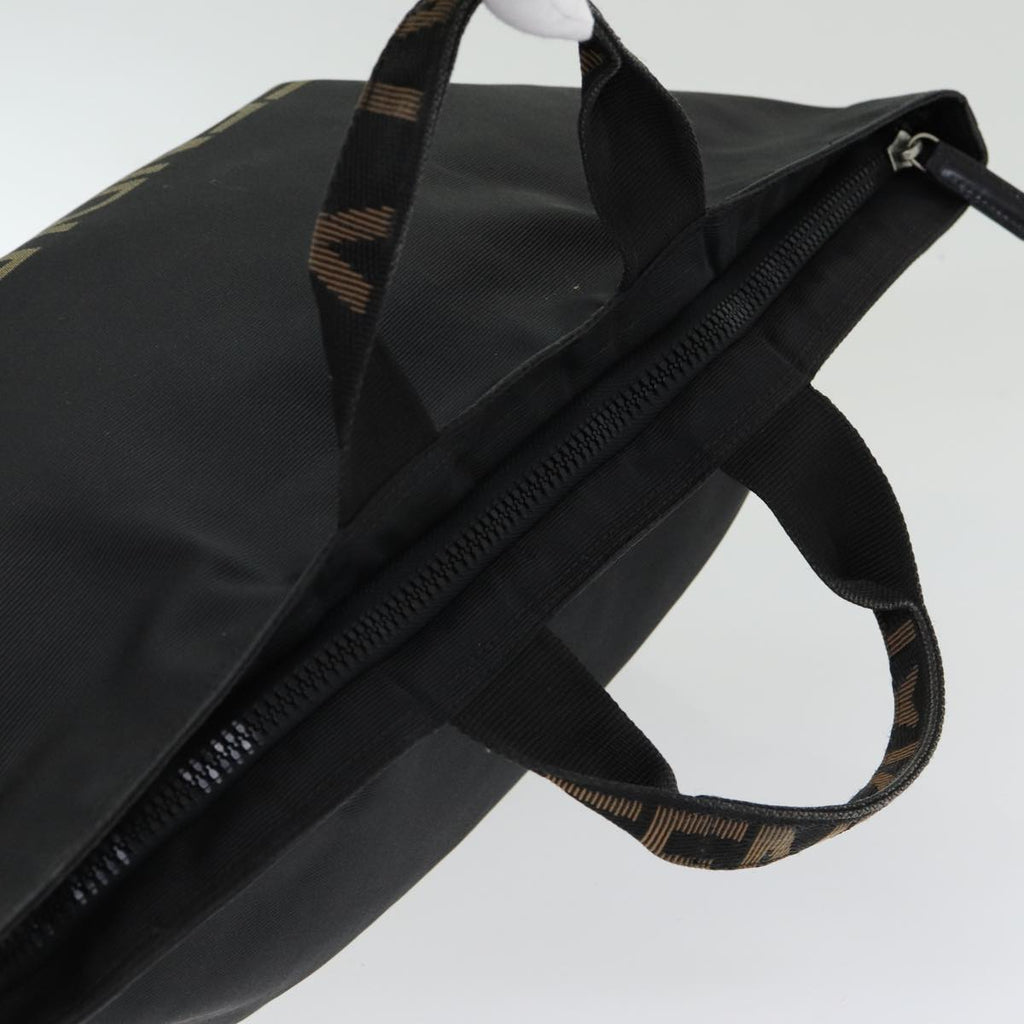 FENDI Hand Bag Nylon Black Silver bs16743