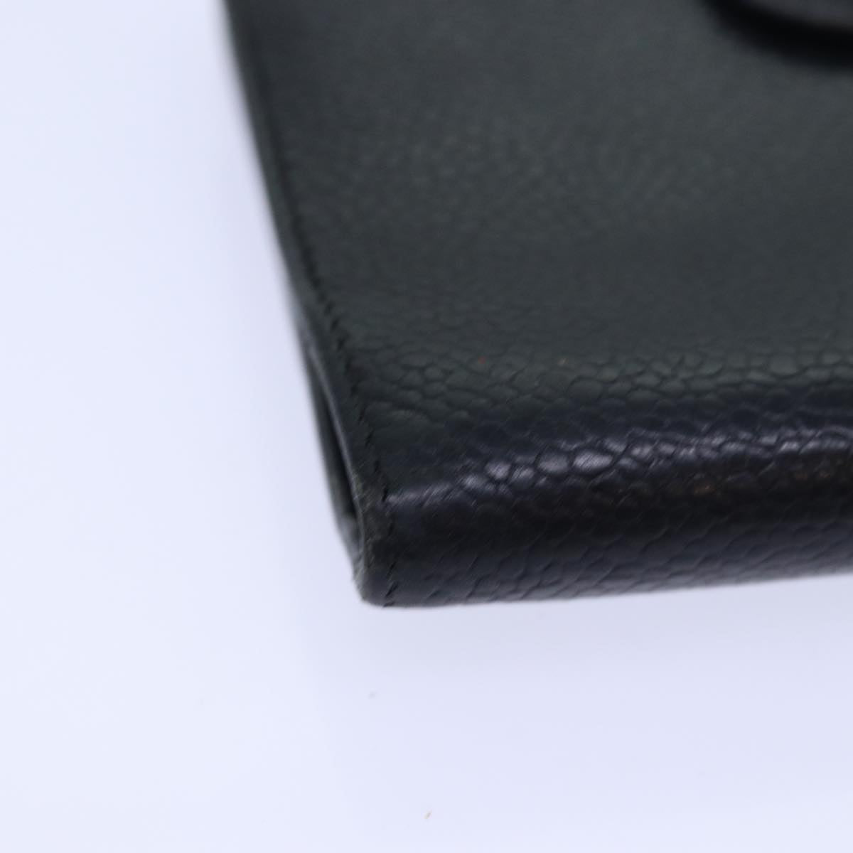 CHANEL COCO Mark Wallet Caviar Skin Black Gold CC bs16751