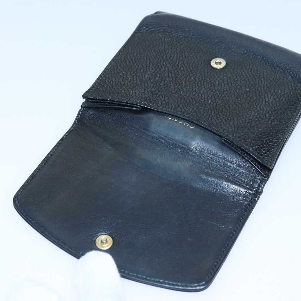 CHANEL COCO Mark Wallet Caviar Skin Black Gold CC bs16751