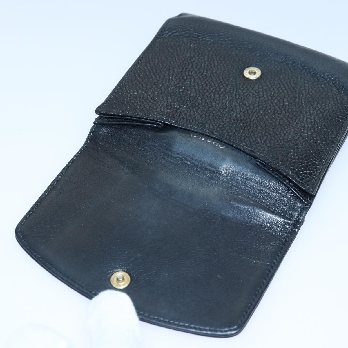 CHANEL COCO Mark Wallet Caviar Skin Black Gold CC bs16751