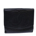 CHANEL COCO Mark Wallet Caviar Skin Black Gold CC bs16751