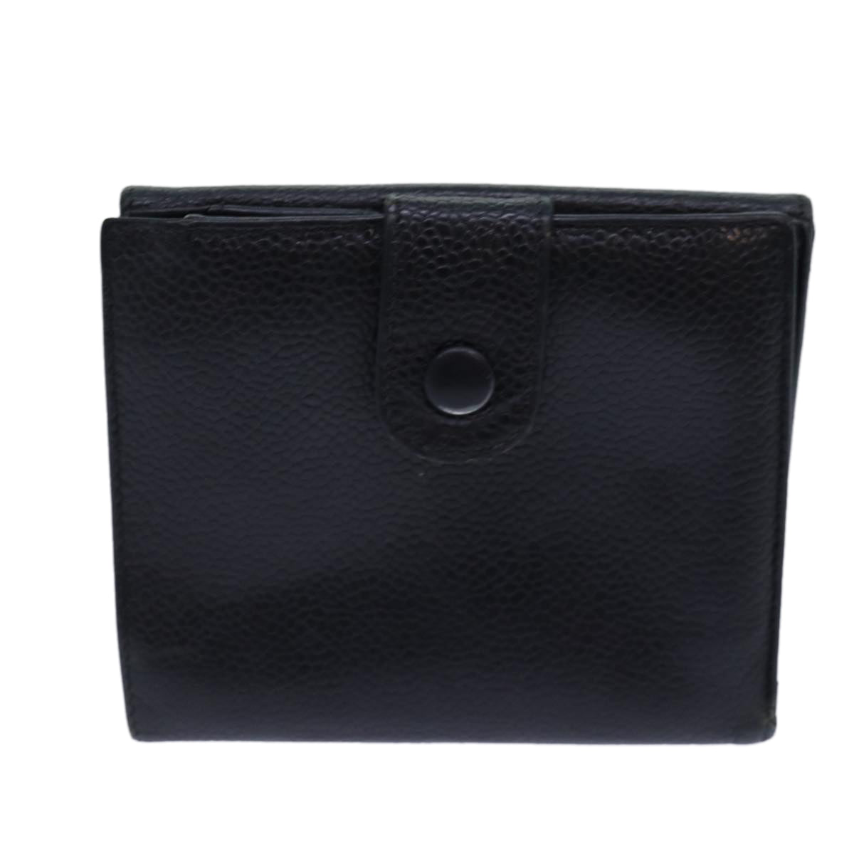 CHANEL COCO Mark Wallet Caviar Skin Black Gold CC bs16751