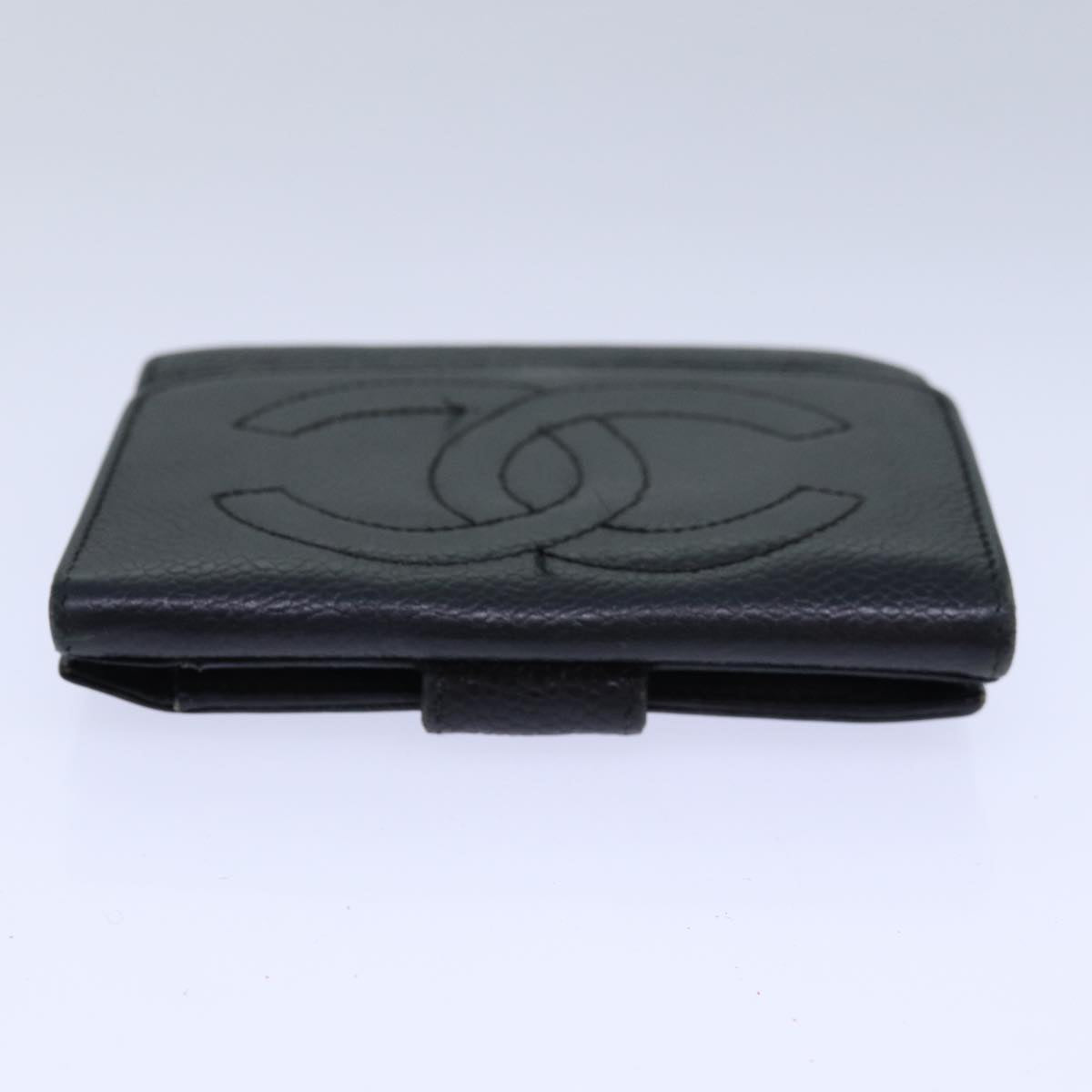 CHANEL COCO Mark Wallet Caviar Skin Black Gold CC bs16751