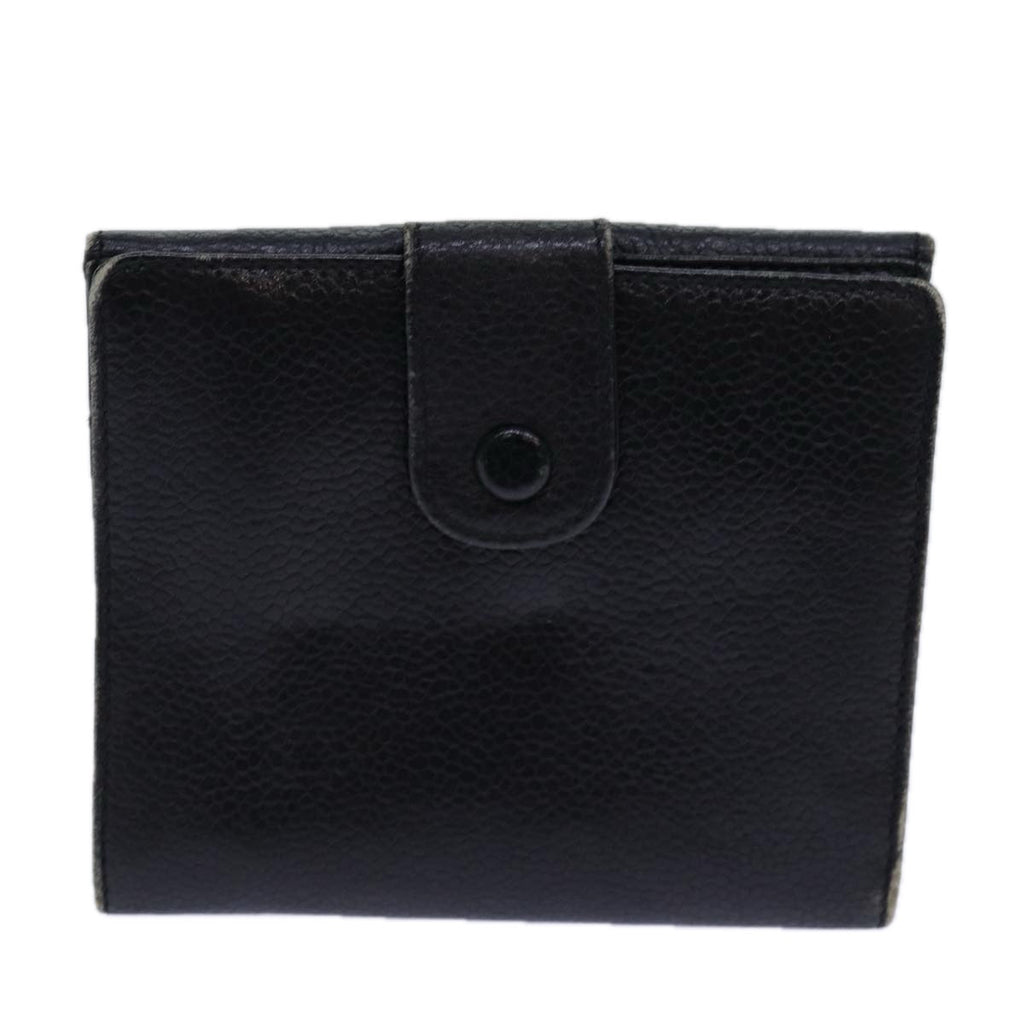 CHANEL COCO Mark Wallet Caviar Skin Black Gold CC bs16752
