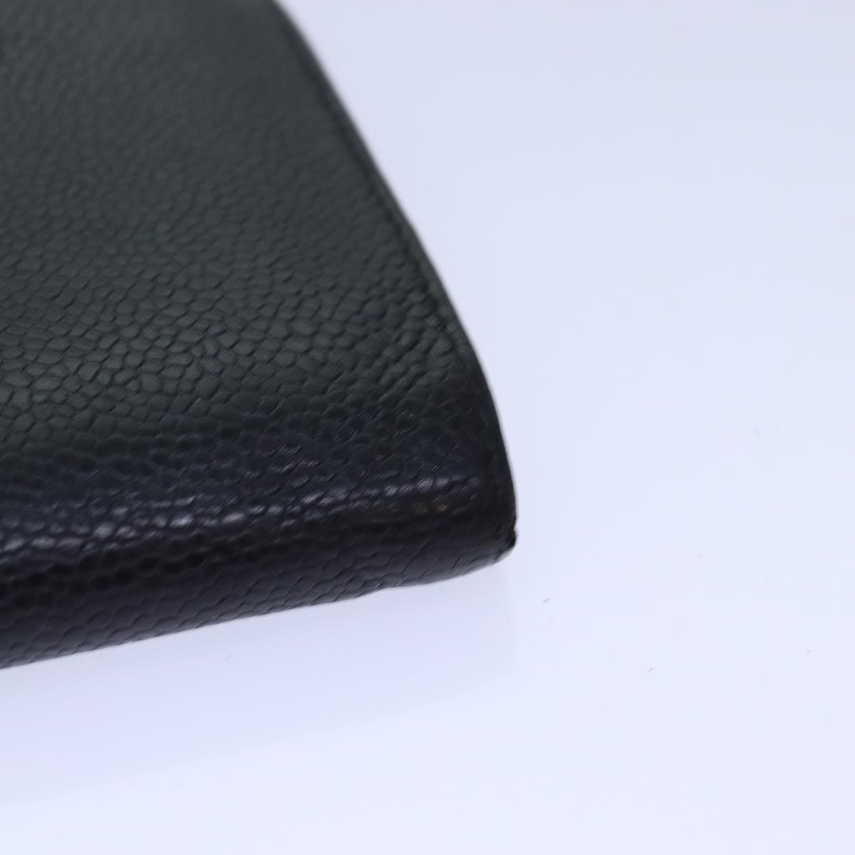 CHANEL COCO Mark Wallet Caviar Skin Black Gold CC bs16761