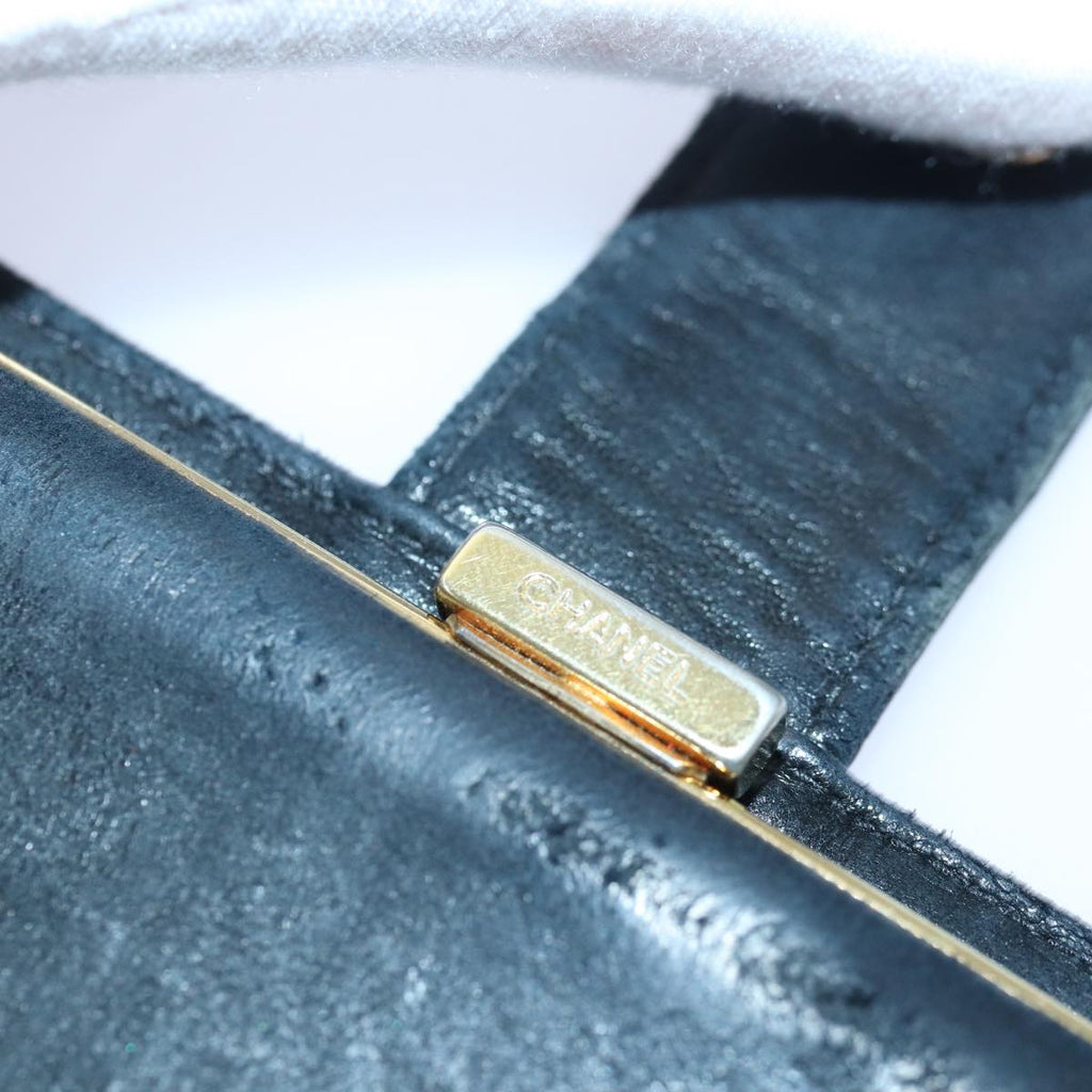CHANEL COCO Mark Wallet Caviar Skin Black Gold CC bs16761