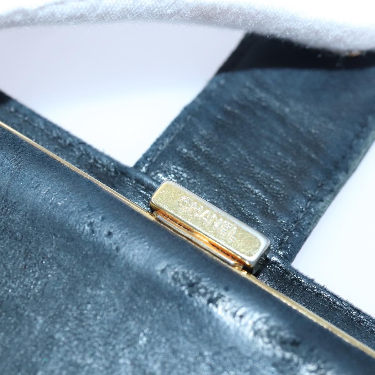 CHANEL COCO Mark Wallet Caviar Skin Black Gold CC bs16761