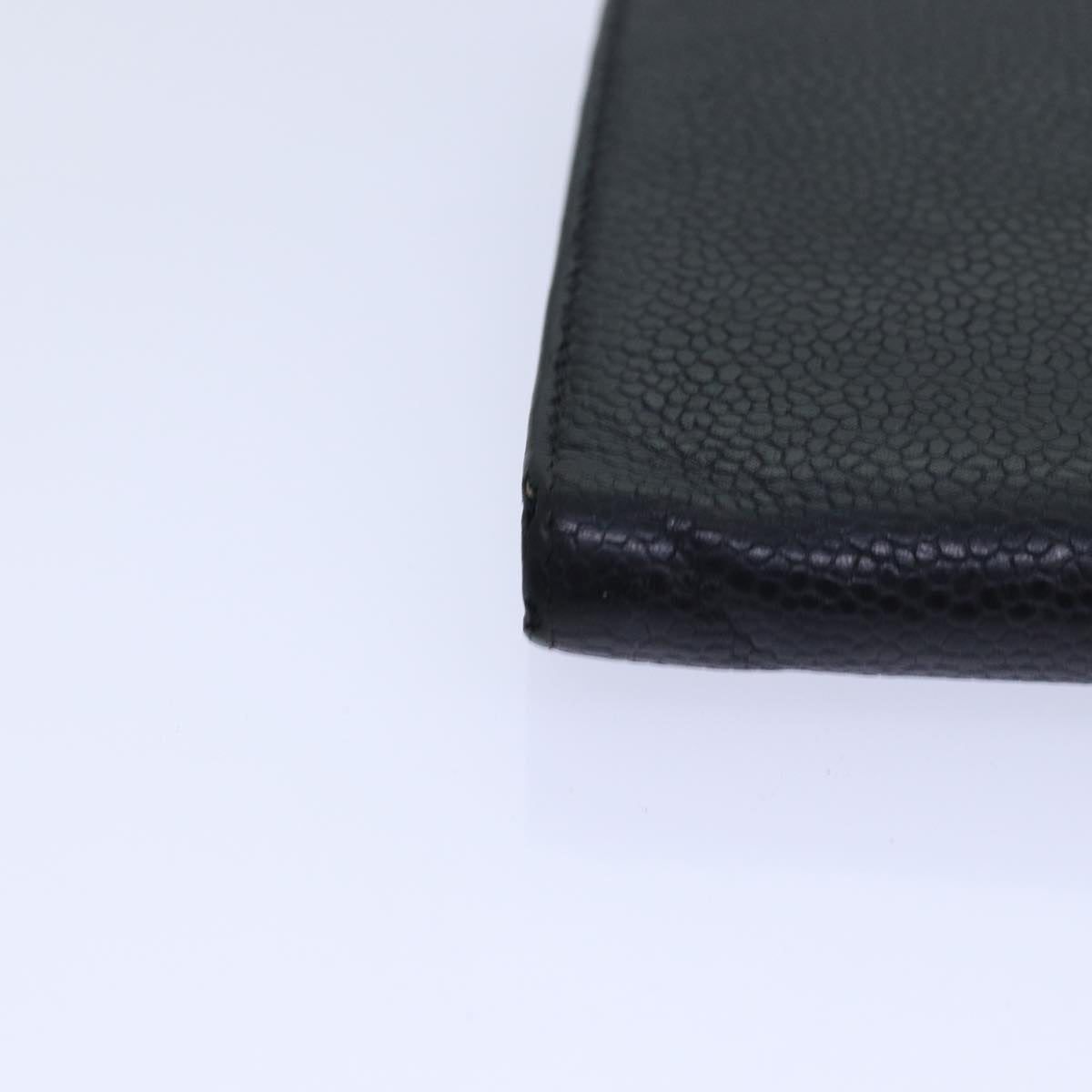 CHANEL COCO Mark Wallet Caviar Skin Black Gold CC bs16761