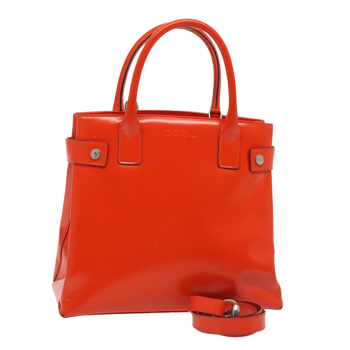 GUCCI Hand Bag Patent leather 2way Orange bs16767