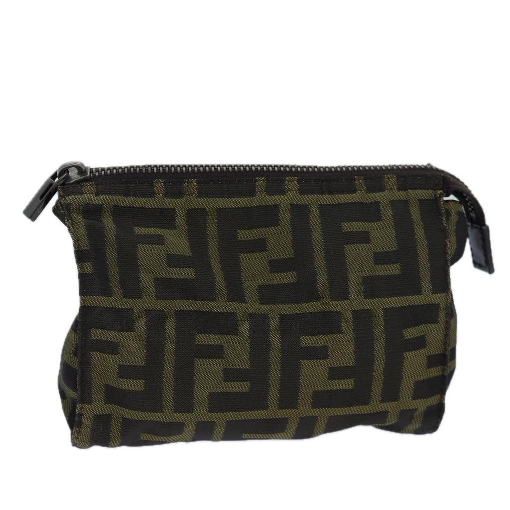 FENDI Zucca Canvas Pouch Brown Black bs16772