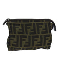 FENDI Zucca Canvas Pouch Brown Black bs16772