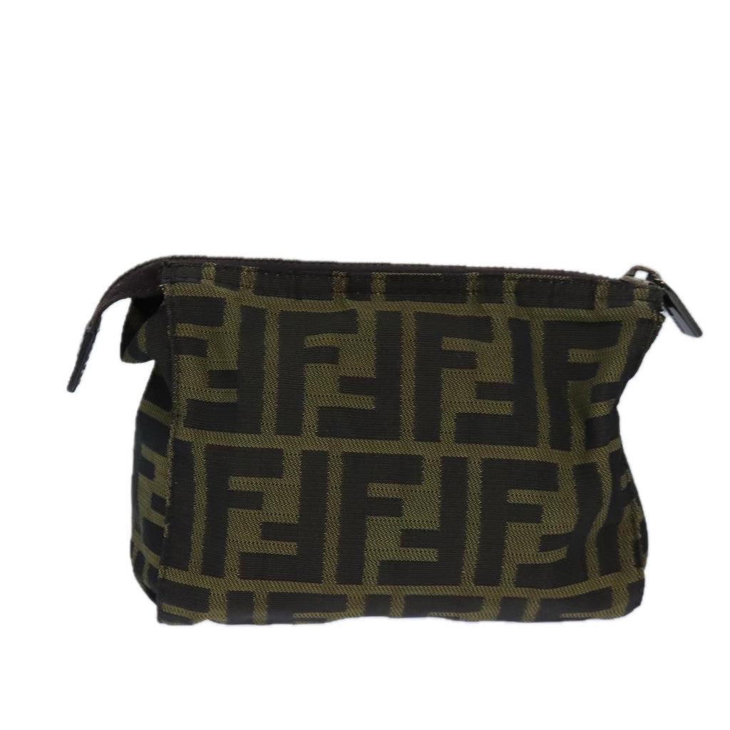 FENDI Zucca Canvas Pouch Brown Black bs16772