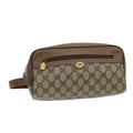 GUCCI GG Canvas Clutch Bag PVC Leather Beige bs16777