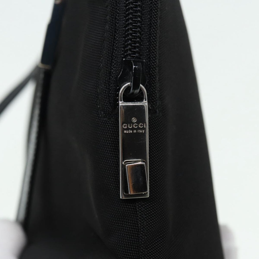 GUCCI Shoulder Bag Nylon Black Silver 001 3261 bs16778