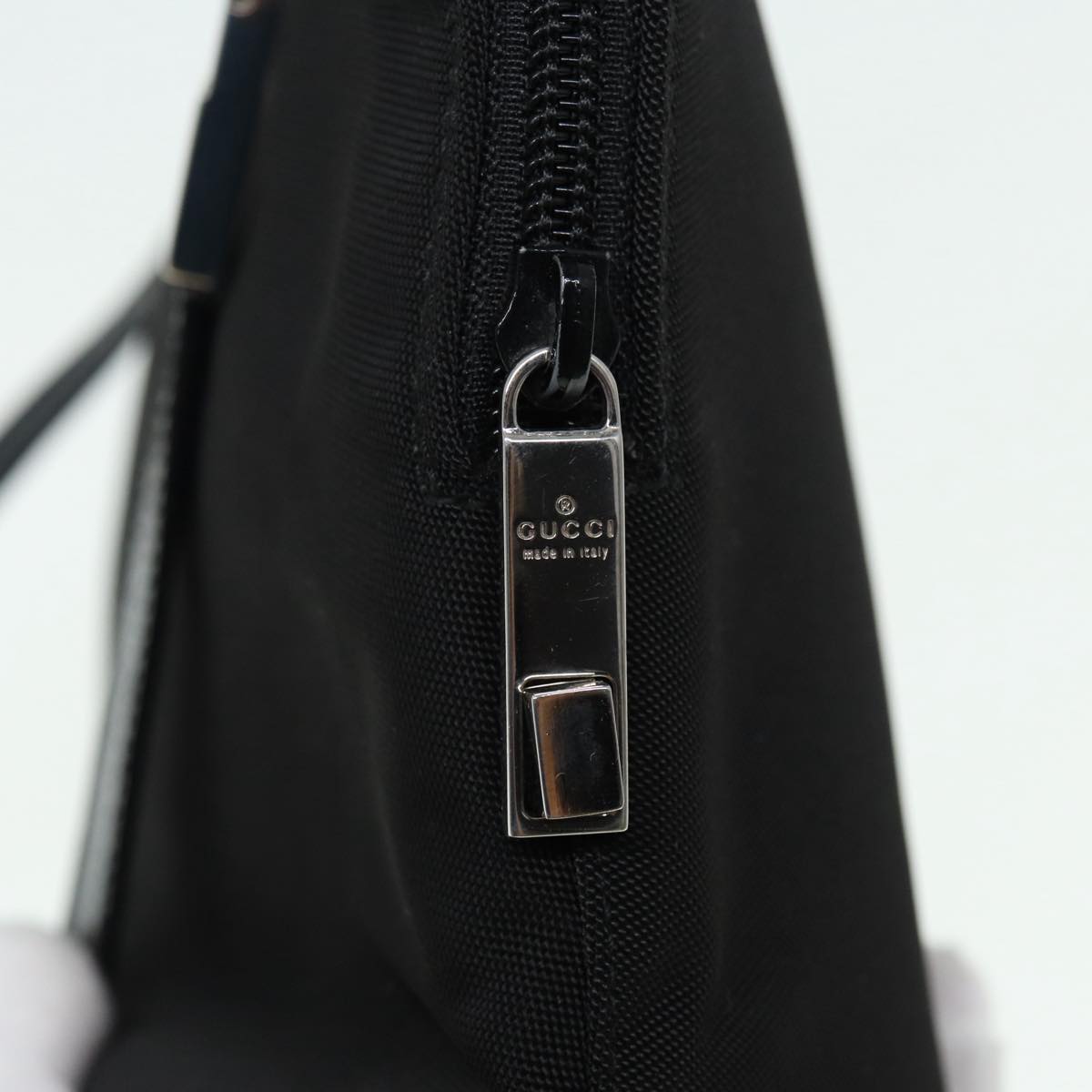 GUCCI Shoulder Bag Nylon Black Silver 001 3261 bs16778