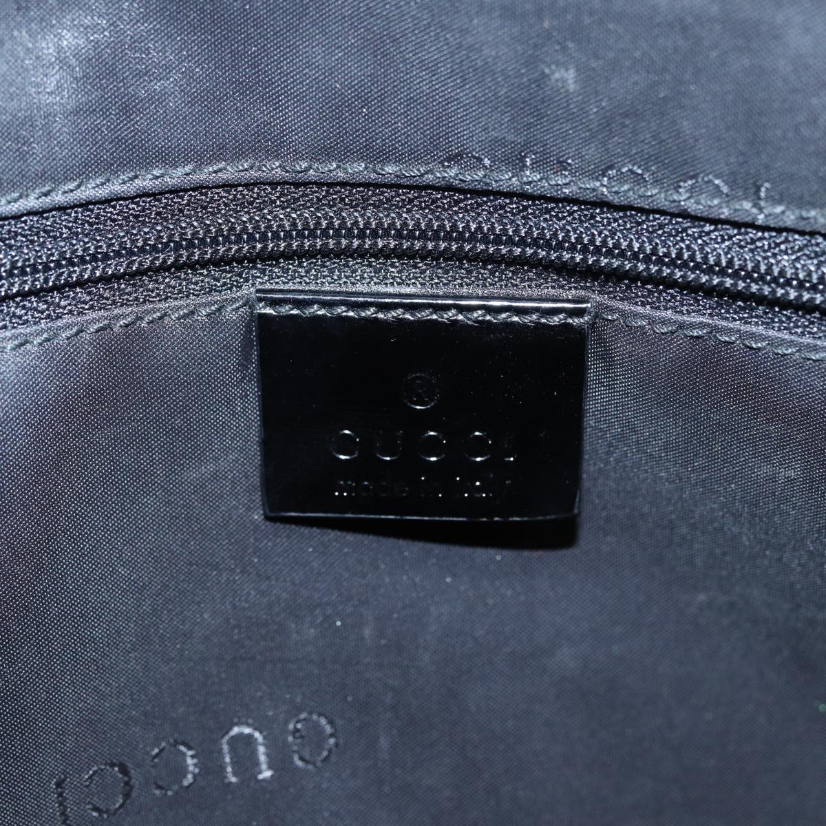 GUCCI Shoulder Bag Nylon Black Silver 001 3261 bs16778