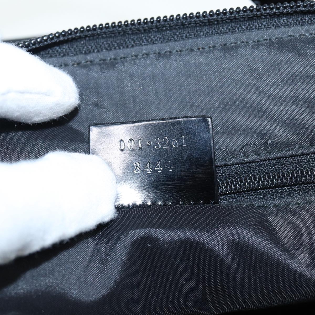 GUCCI Shoulder Bag Nylon Black Silver 001 3261 bs16778
