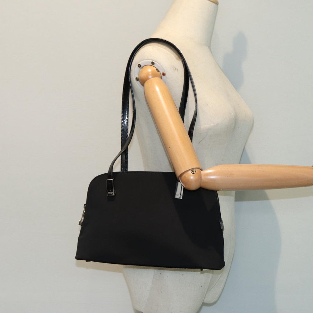 GUCCI Shoulder Bag Nylon Black Silver 001 3261 bs16778