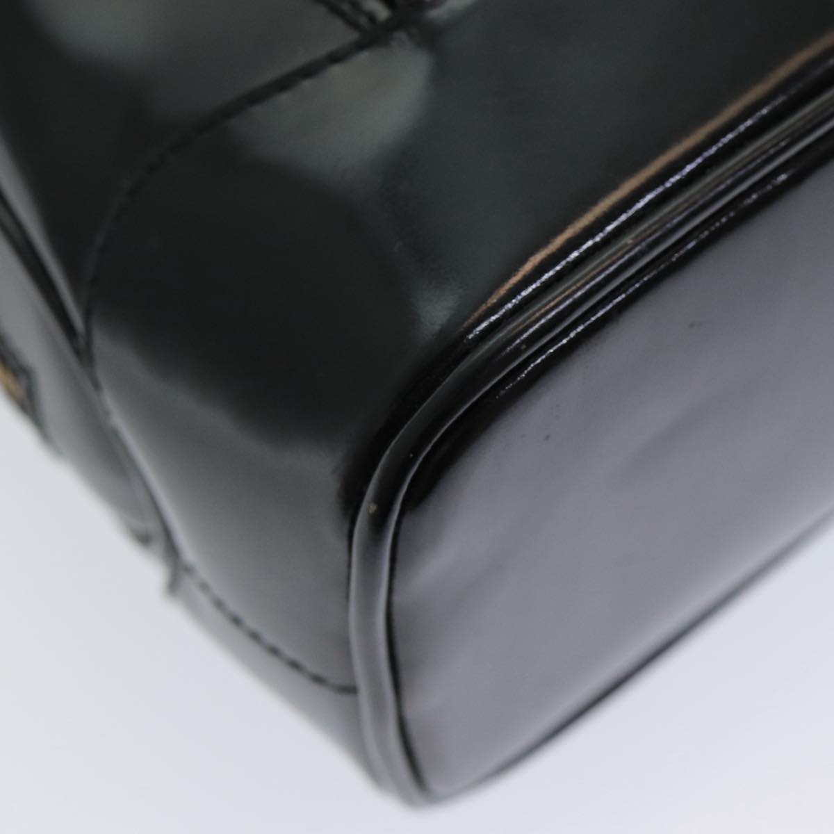 GUCCI Bamboo Shoulder Bag Patent leather Black bs16780