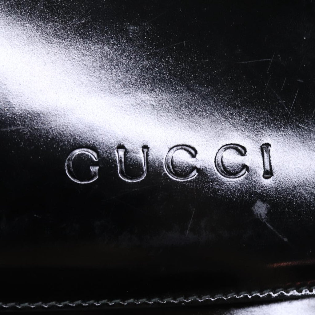 GUCCI Bamboo Shoulder Bag Patent leather Black bs16780