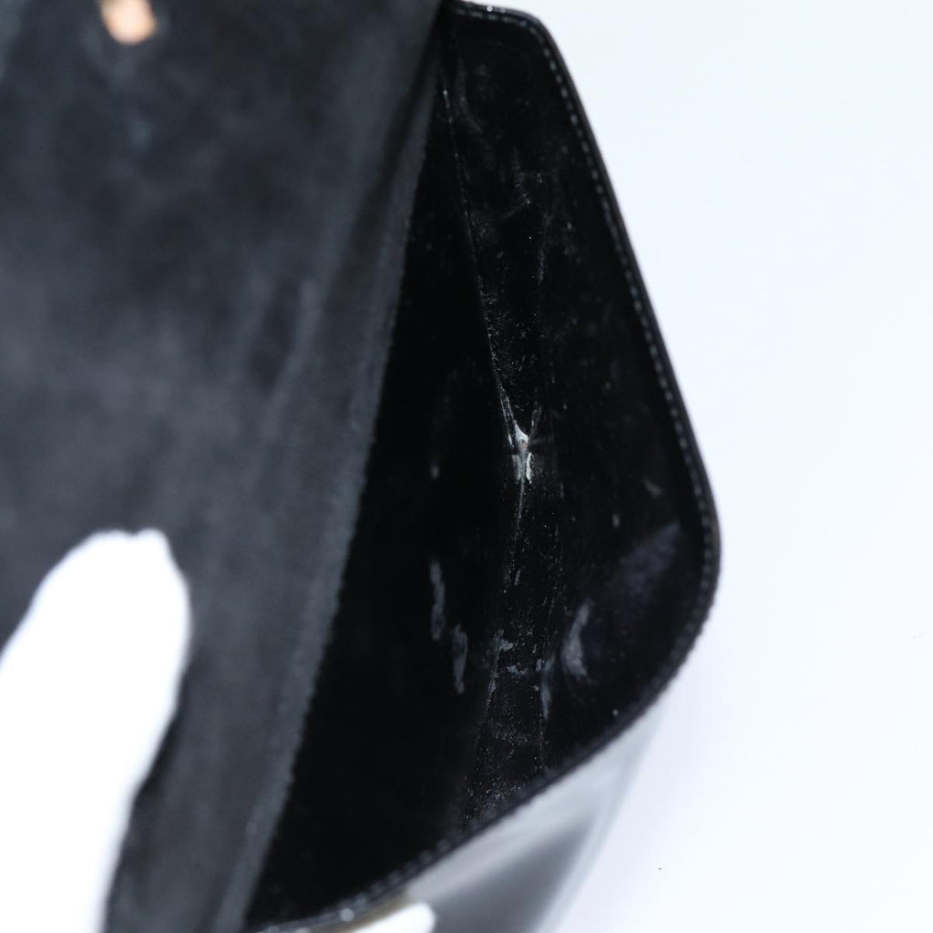 GUCCI Bamboo Shoulder Bag Patent leather Black bs16780