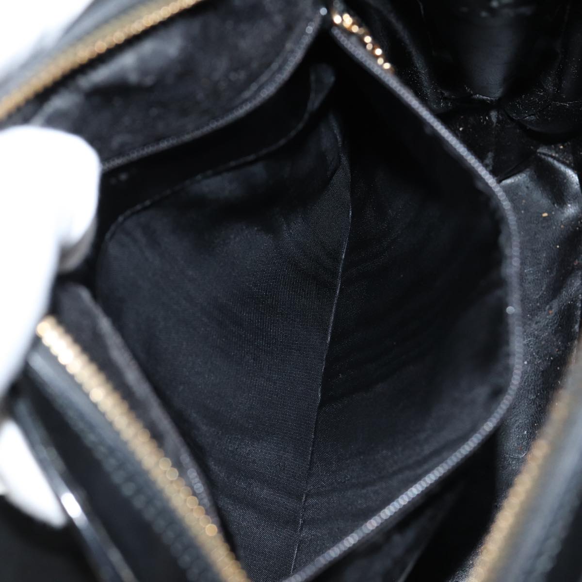 GUCCI Bamboo Shoulder Bag Patent leather Black bs16780