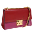GUCCI Padlock Chain Shoulder Bag Leather Red Pink bs16789